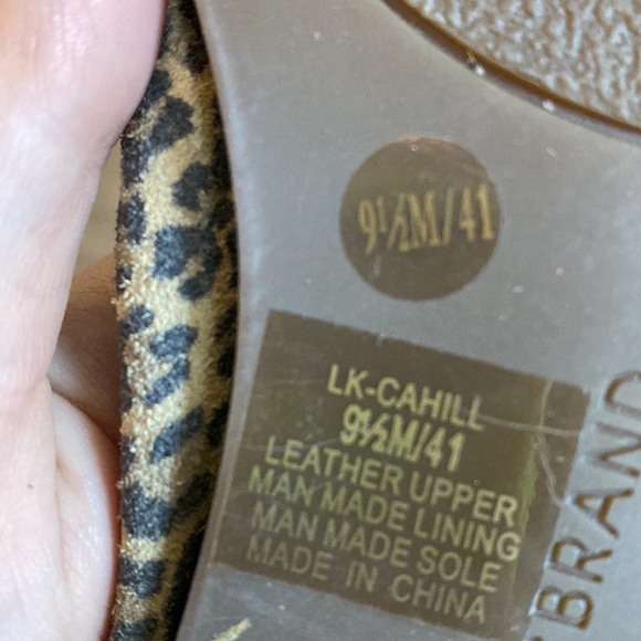 Lucky Brand Cahill Loafer Flat Leopard Women's 9.5 suede. Fold down heel Mule - Picture 7 of 9